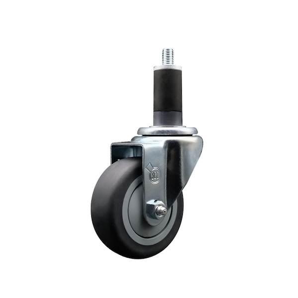 Service Caster 3.5'' SS Thermoplastic Rubber Wheel Swivel 1-1/4'' Expanding Stem Caster SCC-SSEX20S3514-TPRB-114 - main